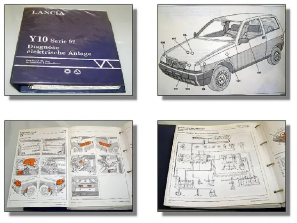 Lancia Y10 Serie 92 Diagnose Elektrik Reparaturanleitung Werkstatthandbuch 1992