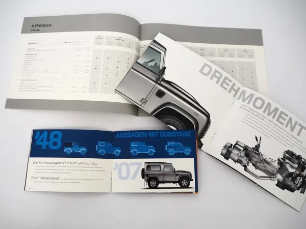 Land Rover Defender 90 110 130 TD4 ab2007 Prospekt Verkäuferleitfaden Preisliste