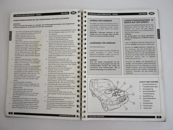 Land Rover Discovery Diesel ab 1998 Einbauanleitung Klimaanlage