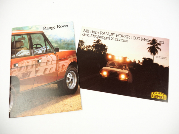 Land Rover Range Rover 8i 2x Prospekt 1981 Reisebericht Camel Trophy