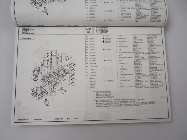 Landini L9880 H C Schlepper Ersatzteilliste Pieces Rechange Pezzi Ricambio 1995