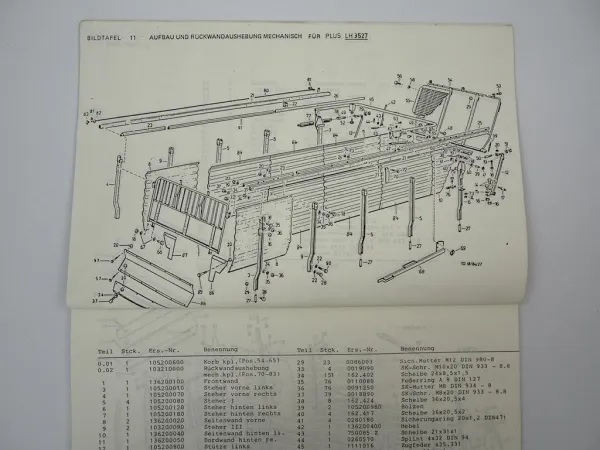 Landsberg LH 3027 3527 Plus Ladewagen Ersatzteilliste ca. 1985