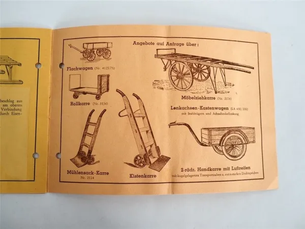 Langen & Co. Schladern Holzwaren Leiterwagen Karren Katalog Preisliste 1953