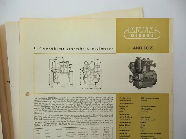 Lanz Alldog A1315 Geräteträger mit Dieselmotor MWM AKD10Z Foto Einbau 1962