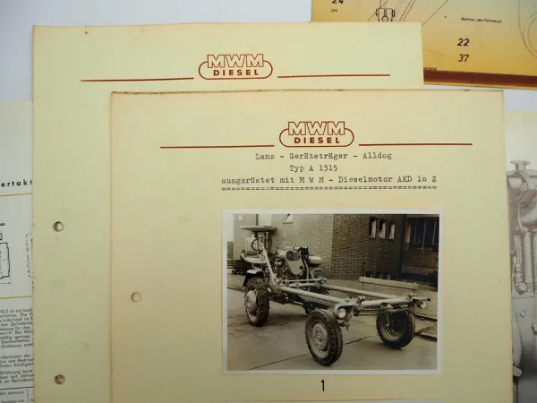 Lanz Alldog A1315 Geräteträger mit Dieselmotor MWM AKD10Z Foto Einbau ca. 1962
