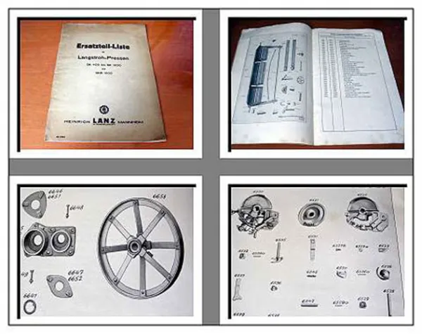 Lanz SK 400 bis SK 1000 SKB1000 Strohpresse Ersatzteilliste 1930/1940