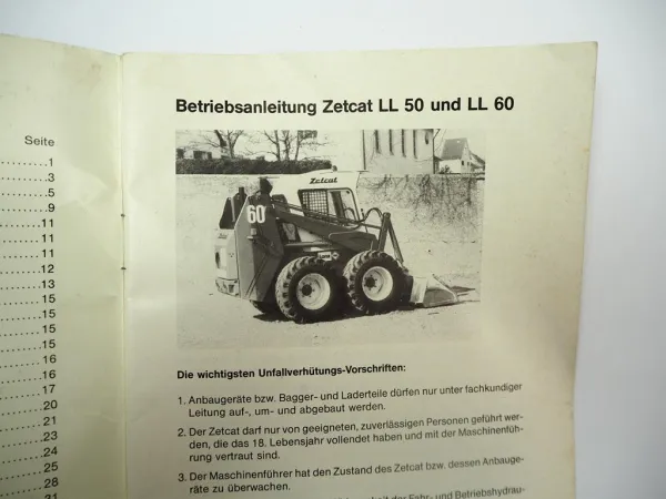 Lanz Zetcat LL 50 60 Lader Betriebsanleitung Bedienungsanleitung 1982