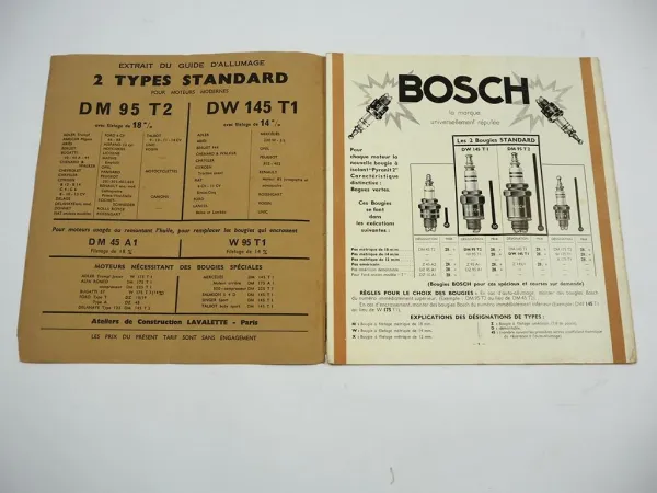 LAVALETTE Bosch 1938 Brochure Equipements electriques Prospekt französisch