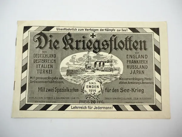 Lehrheft Die Kriegsflotten WK1 1914 mit Spezialkarten für Seekrieg