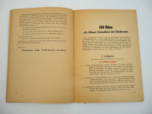 Leitfaden für Pilzsachverständige von Karl Kersten 1954