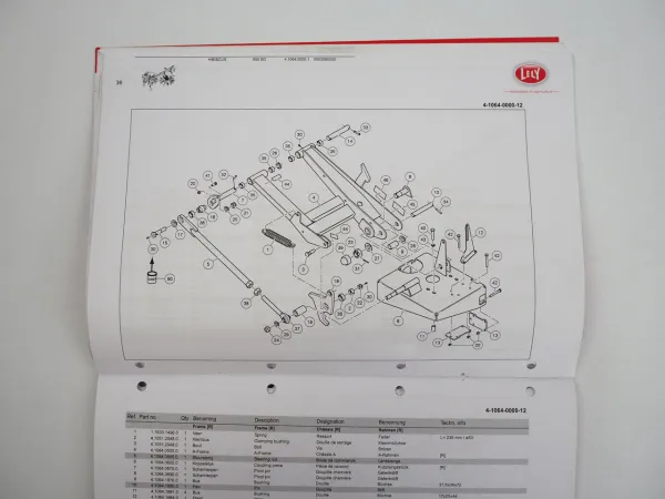 Lely Hibiscus 655SD Schwader Heuwender Ersatzteilliste Spare Parts List