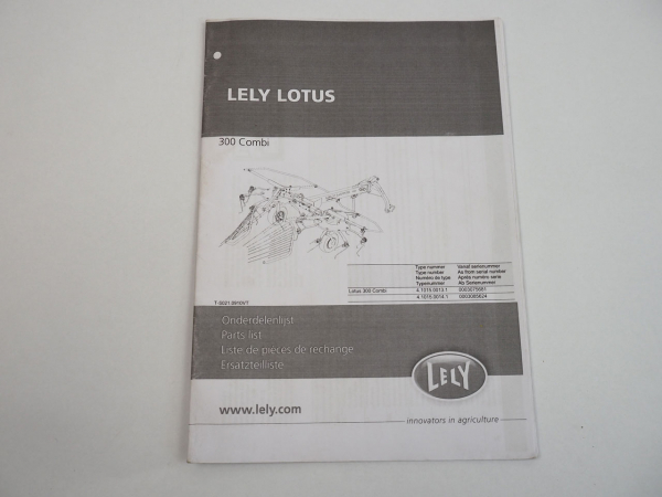 Lely Lotus 300 Combi Zettwender Ersatzteilliste Spare Parts List
