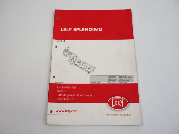 Lely Splendimo 280M Scheibenmäher Ersatzteilliste Spare Parts List