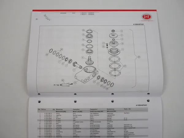 Lely Splendimo 320M Scheibenmäher Mähbalken Ersatzteilkatalog Spare Parts List