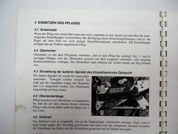 Lemken EurOpal 7 7X 8 8X Anbau Drehpflug Betriebsanleitung Bedienung 1995