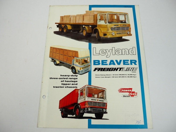 Leyland Beaver 14 16 BT Freightline range truck power plus brochure 1966 911c