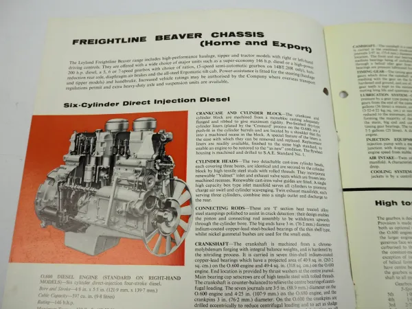 Leyland Beaver 14 BT 28R Tractor Freightline range truck brochure 1966 911f