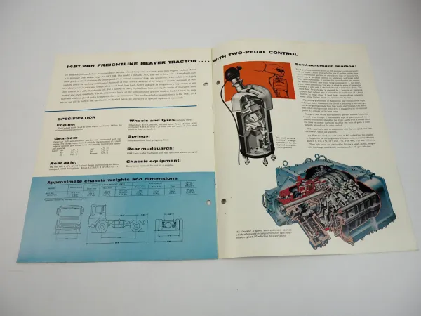Leyland Beaver 14 BT 28R Tractor Freightline range truck brochure 1966 911f