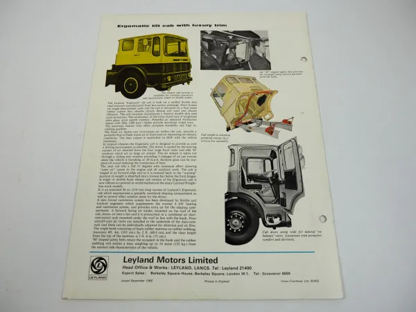 Leyland Beaver 14 BT 28R Tractor Freightline range truck brochure 1966 911f