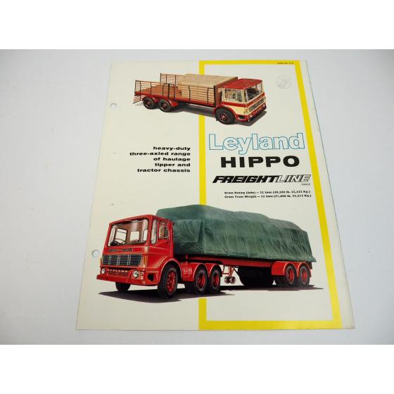 Leyland Hippo 22 HT 1AR - 18AR 7L 18L Freightline range truck brochure 1967 912c