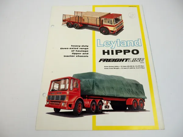 Leyland Hippo 22 HT 1AR - 18AR 7L 18L Freightline range truck brochure 1967 912c