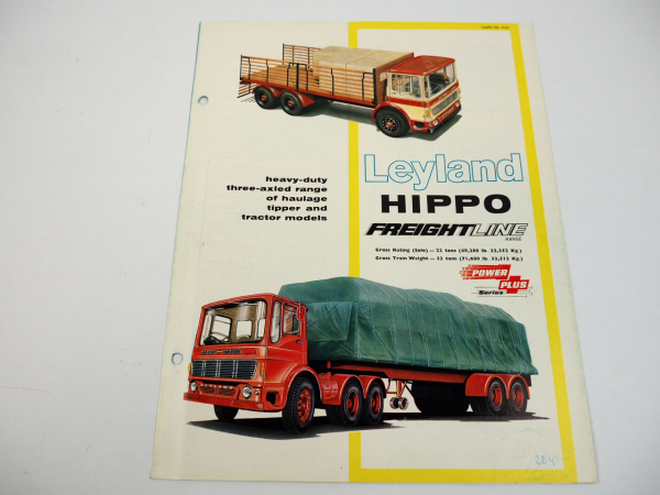 Leyland Hippo 22 HT 1R - 18R 7L - 18L Freightline range truck brochure 1965 912a