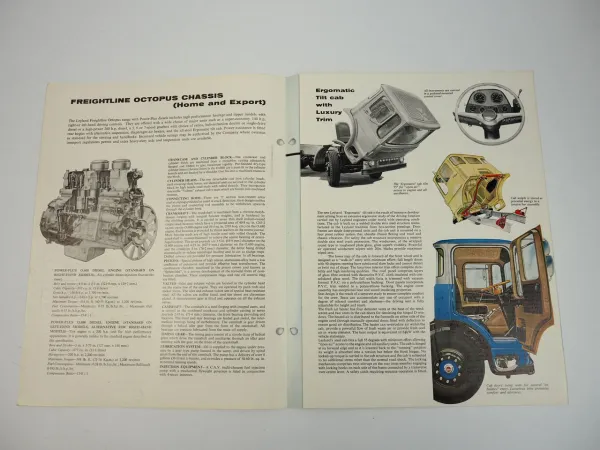 Leyland Octopus 240T 260T Freightline range truck power plus brochure 1965