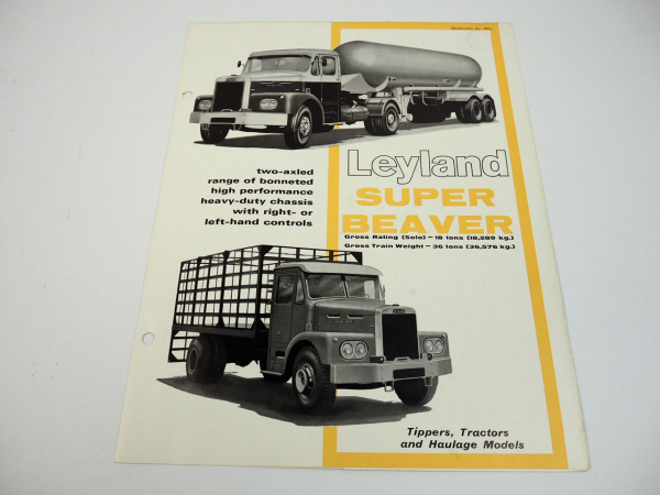 Leyland Super Beaver 18EB 1BR 2BR 3BR BL 18 to diesel truck brochure 1966