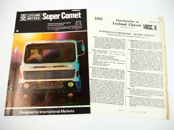 Leyland Super Comet 16 SCJS Home and Export tractor Truck brochure 1968