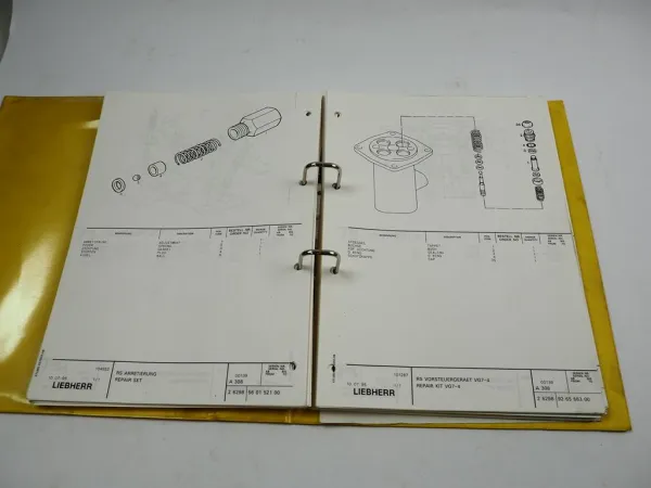 Liebherr A308 Litronic Bagger Typ 374 Ersatzteilliste Spare Parts List 1995