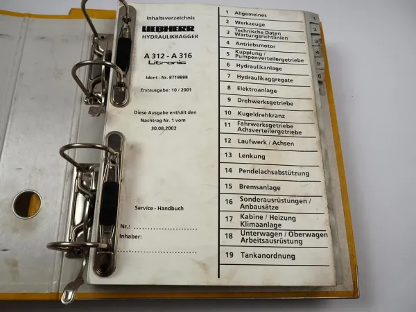 Liebherr A312 314 316 Litronic Service Handbuch Werkstatthandbuch Reparaturanleitung