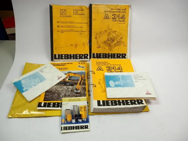 Liebherr A314 Litronic Bagger Typ 635 Betriebsanleitung Ersatzteilliste 2002