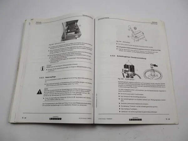 Liebherr A314 Litronic Mobilbagger Typ 1039 Betriebsanleitung Bedienung Wartung