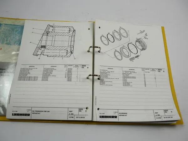 Liebherr A900B Litronic 662 Bagger u Motor Ersatzteilliste Spare Parts List 1998