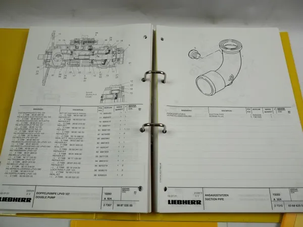 Liebherr A924 + HD Litronic 675 Ersatzteilliste Spare parts List Ersatzteilkatalog