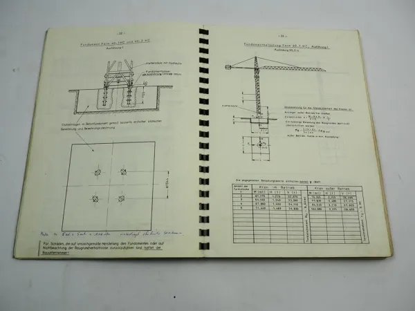 Liebherr Form 60 HC Turmdrehkran Betriebsanleitung Montage Ersatzteilkatalog 1976