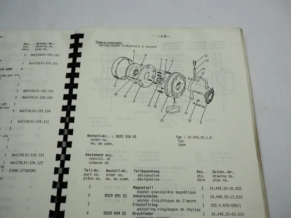 Liebherr Form 63K Turmdrehkran Ersatzteilkatalog Spare Parts List Pieces de rechange
