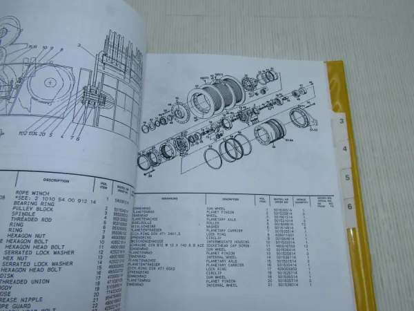 Liebherr HS 852 HD Cable Excavator Spare parts list Ersatzteilkatalog Seilbagger