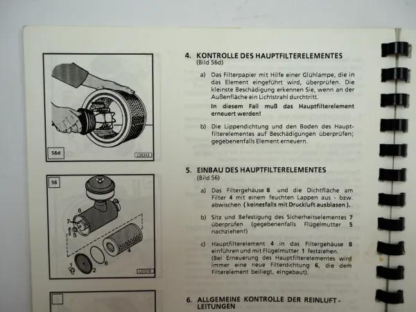Liebherr L541 Radlader Betriebsanleitung Ersazteilliste für Ausrüstung Motor