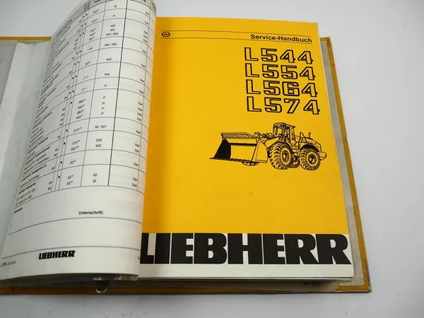 Liebherr L544 554 564 574 Radlader Service Handbuch Werkstatthandbuch ab 0101
