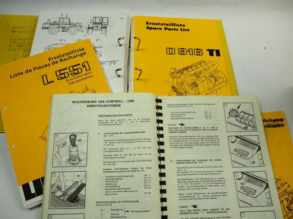 Liebherr L551 Radlader Betriebsanleitung Ersatzteilliste Typ 274 ab Seriennr 501