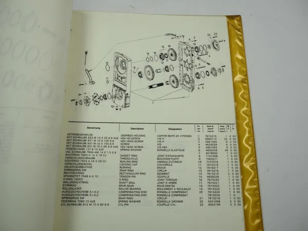 Liebherr L551 Radlader Ersatzteilliste Spare Parts List Typ 274 Stand 1986