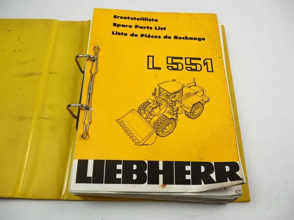 Liebherr L551 Radlader Ersatzteilliste Spare Parts List Typ 274 Stand 1990