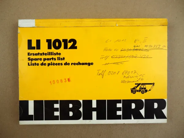 Liebherr LI 1012 Kran Ersatzteilliste Spare Parts List