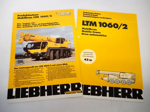 Liebherr LTM 1060-2 Mobilkran mit 60t Traglast Prospekt Technische Daten 1999