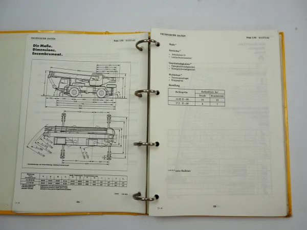 Liebherr LTM 1025 Mobilkran Betriebsanleitung Bedienungsanleitung Wartung 1992
