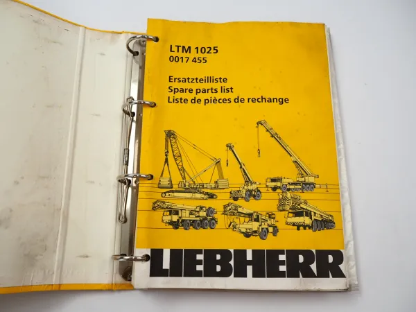 Liebherr LTM 1025 Mobilkran Ersatzteilliste Ersatzteilkatalog 1991