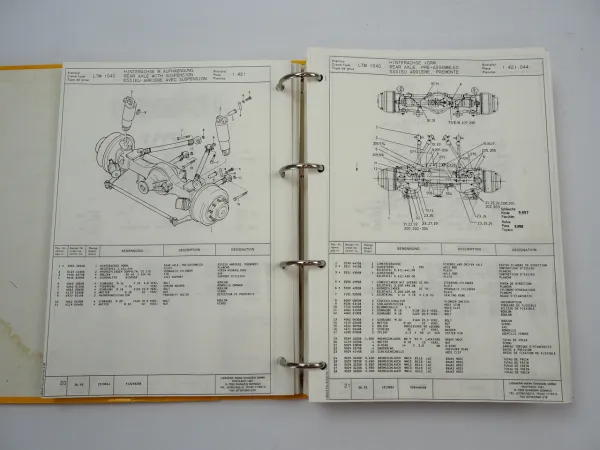 Liebherr LTM 1040 Mobilkran Ersatzteilliste Ersatzteilkatalog 1991