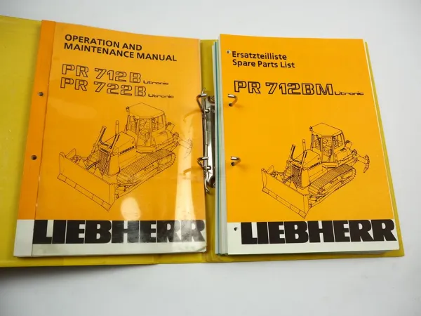 Liebherr PR712 BM mod 349 Litronic Operating Maintenance Manual Spare Parts List
