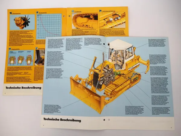 Liebherr PR712 PR732 Litronic Planierraupe 2x Prospekt 1990/1991